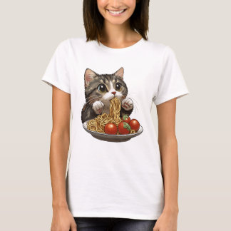 T-shirt Chat aux nouilles, Chat aux spaghettis