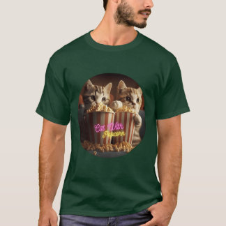 T-shirt Chat avec ami Popcorn