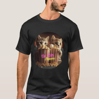 T-shirt Chat avec ami Popcorn