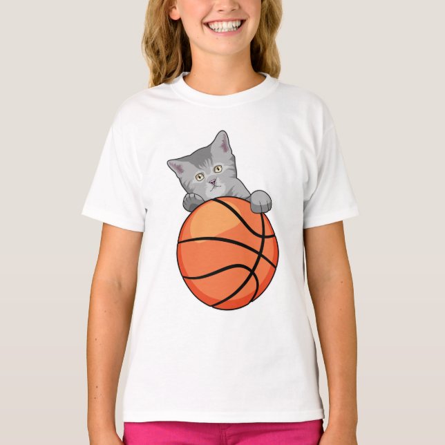 T-shirt Chat avec basket (Devant)