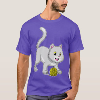 T-shirt Chat avec bille de laine