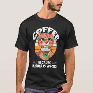 T-shirt Chat avec café matinée groupe humour de bureau