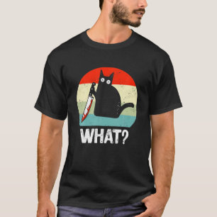 T-shirt Chat avec couteau Chat Quel Drôle Idée Cadeau T Ch