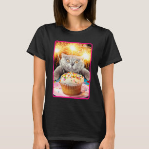 T-shirt Chat Avec Cupcake Sparkler