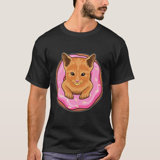 T-shirt Chat avec Donut (Devant)