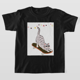 T-shirt Chat avec la planche