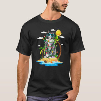 T-shirt Chat Avec Lumières De Noël Vibes D'été Noël En Jui