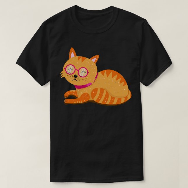 T-shirt Chat avec lunettes (Design devant)
