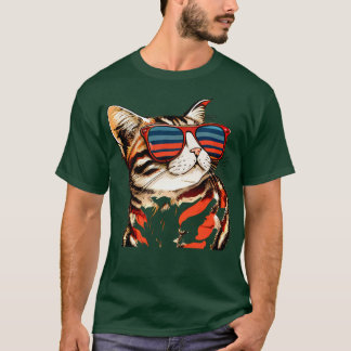 T-shirt chat avec lunettes été Pour tous les amoureux de l
