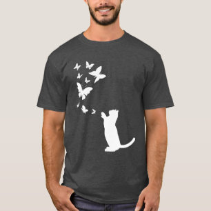T-shirt Chat Avec Papillons Amoureux des chats Chat Propri