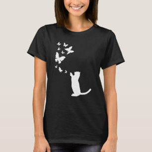 T-shirt Chat Avec Papillons Chat Propriétaire Chat Cute Ch