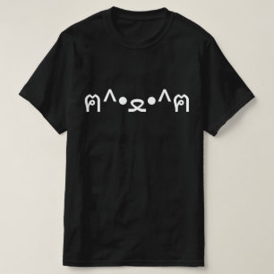 T-shirt Chat avec Paws Emoticon ฅ^ ・ ・^ฅ Japonais Kaomoji 