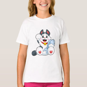 T-shirt Chat avec poisson