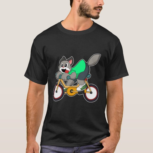 T-shirt Chat avec vélo (Devant)