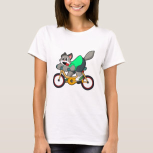 T-shirt Chat avec vélo