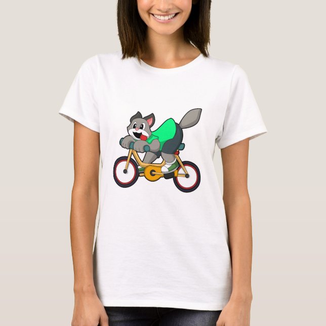 T-shirt Chat avec vélo (Devant)