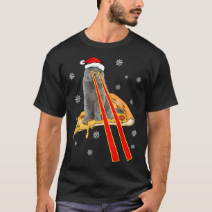 T-shirt Chat Avec Yeux Laser Drôle Pizza Chat Noël T-Sh