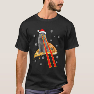 T-shirt Chat Avec Yeux Laser Pizza Chat