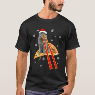 T-shirt Chat Avec Yeux Laser Pizza Chat