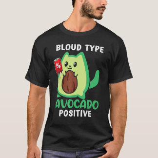 T-shirt Chat Avocat Groupe Sanguin Positif  Guacamole Avoc