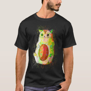 T-shirt Chat Avocat Mignon Éclaboussure de Peinture Coloré