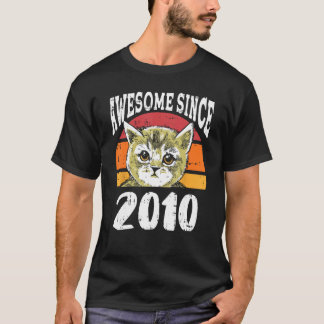 T-shirt Chat Awesome depuis 2010 13e anniversaire 13 ans