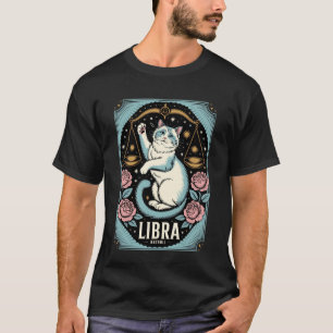 T-shirt Chat Balance de la Vierge du zodiaque Rose Ragdoll