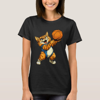 T-shirt Chat Basket-ball  Joueur de Basket-ball Chat