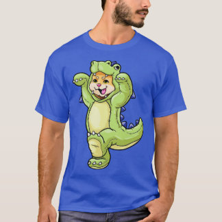 T-shirt Chat bébé en costume de dinosaure