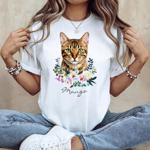 T-shirt Chat Bengal aquarelle
