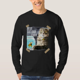 T-shirt Chat Best Chat Papa Jamais Chat Manger Doodle Pois