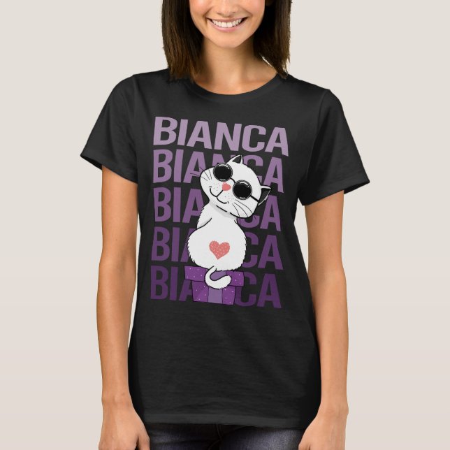T-shirt Chat - Bianca Nom (Devant)