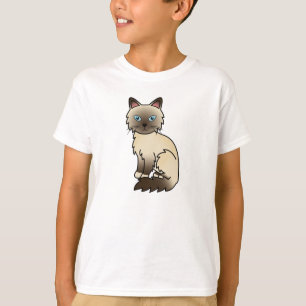 T-shirt Chat Birman / Ragdoll au point chocolat