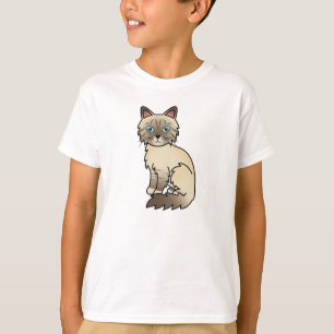T-shirt Chat Birman / Ragdoll au point chocolat tabby