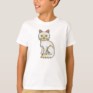 T-shirt Chat Birman / Ragdoll au point crème