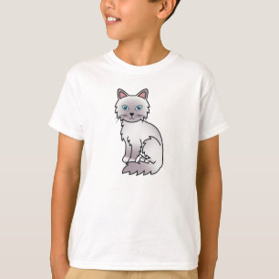 T-shirt Chat Birman / Ragdoll au point lilas