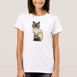 T-shirt Chat Birman / Ragdoll tabby au point saumon
