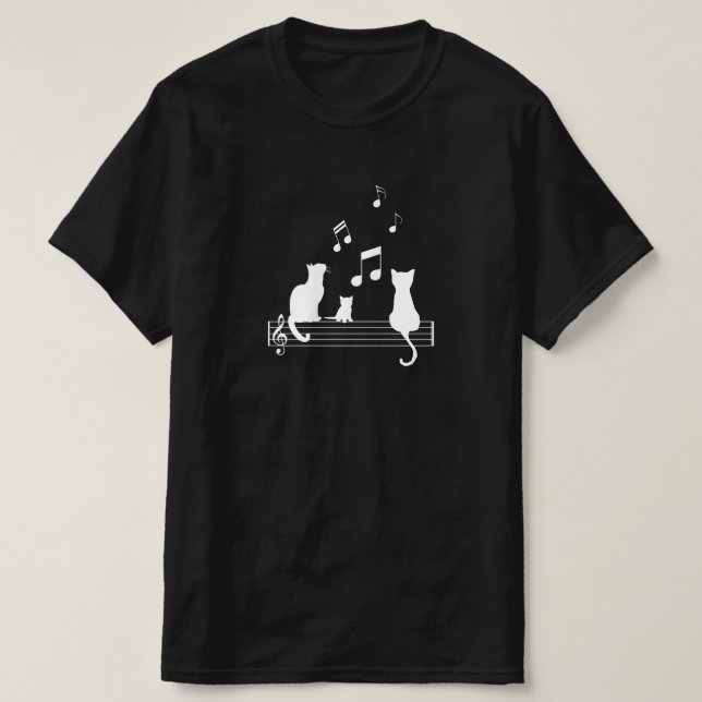 T Shirt Chat Black Note Music score humor (Design Front)