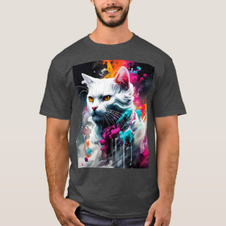 T-shirt chat blanc