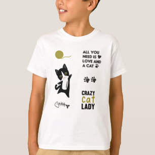 T-shirt Chat Blanc Chats Pink Sayers Sticker Pack Paws