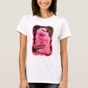 T-shirt Chat blanc de diva enveloppé dans le boa rose sur