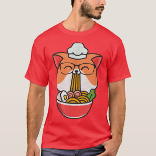 T-shirt chat boba manger ramen anime kawaii neko, chat man