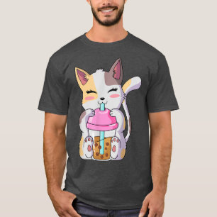T-shirt Chat Boba Tea Anime Kawaii Neko Ado de thé bulle G