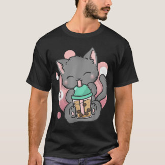 T-shirt Chat Boba Tea Bubble Tea Anime Kawaii Neko_10