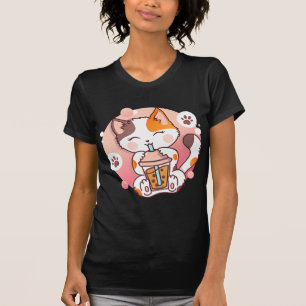 T-shirt Chat Boba Tea Bubble Tea Anime Kawaii Neko Girls T