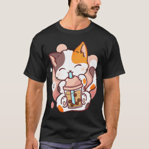 T-shirt Chat Boba Tea Bubble Tea Anime Kawaii Neko pour fi
