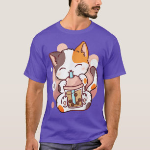 T-shirt Chat Boba Tea Bubble Tea Anime Kawaii Neko Pour Fi