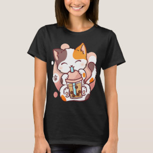 T-shirt Chat Boba Tea Bubble Tea Anime Kawaii Neko pour fi