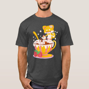 T-shirt Chat Boba Tea Bubble Tea Anime Kawaii Neko pour fi