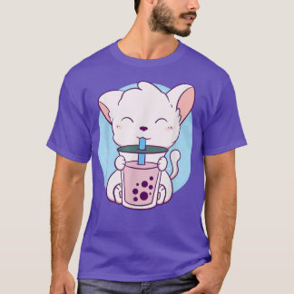 T-shirt Chat Boba Tea Buble Tea Anime Kawaii Neko Japonais